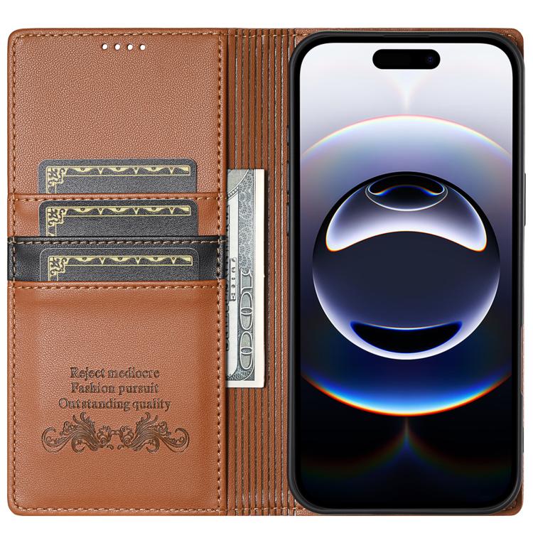 For iPhone 17 Pro N.BEKUS P3 RFID Stitching Magnetic Flip Leather Phone Case