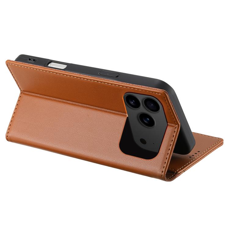 For iPhone 17 Pro N.BEKUS P3 RFID Stitching Magnetic Flip Leather Phone Case