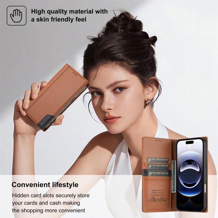 For iPhone 17 Pro N.BEKUS P3 RFID Stitching Magnetic Flip Leather Phone Case