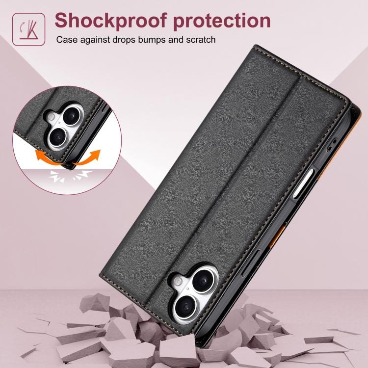 For iPhone 17 N.BEKUS P3 RFID Stitching Magnetic Flip Leather Phone Case