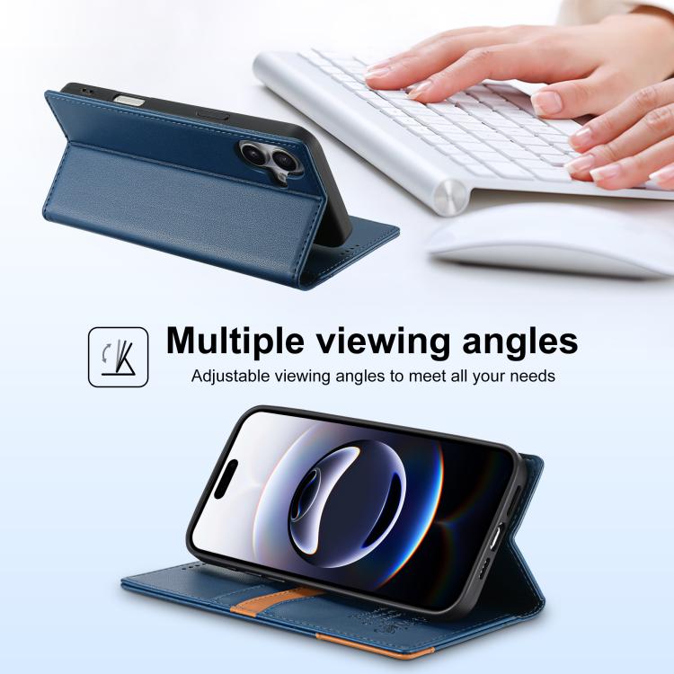 For iPhone 17 N.BEKUS P3 RFID Stitching Magnetic Flip Leather Phone Case
