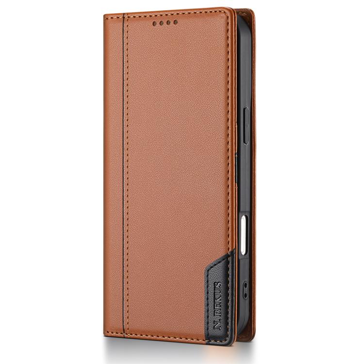 For iPhone 17 N.BEKUS P3 RFID Stitching Magnetic Flip Leather Phone Case