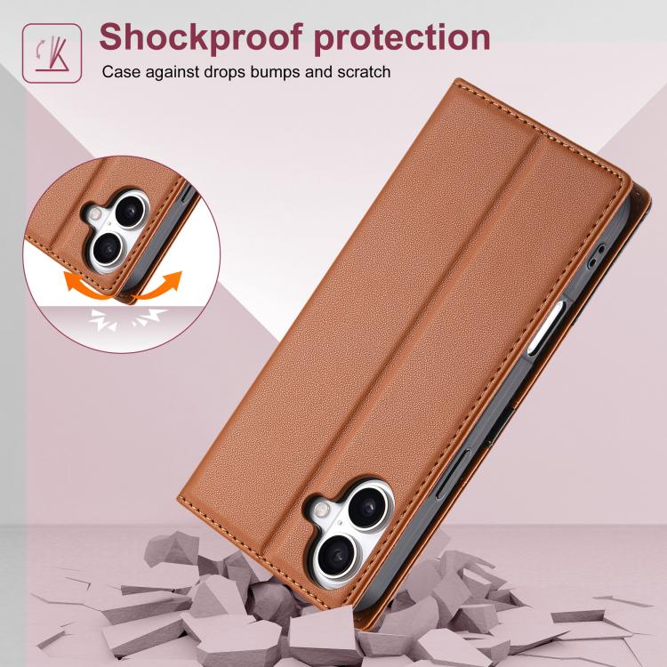 For iPhone 17 N.BEKUS P3 RFID Stitching Magnetic Flip Leather Phone Case