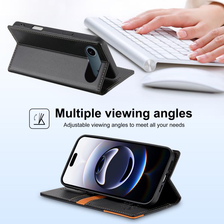 For iPhone Air N.BEKUS P3 RFID Stitching Magnetic Flip Leather Phone Case