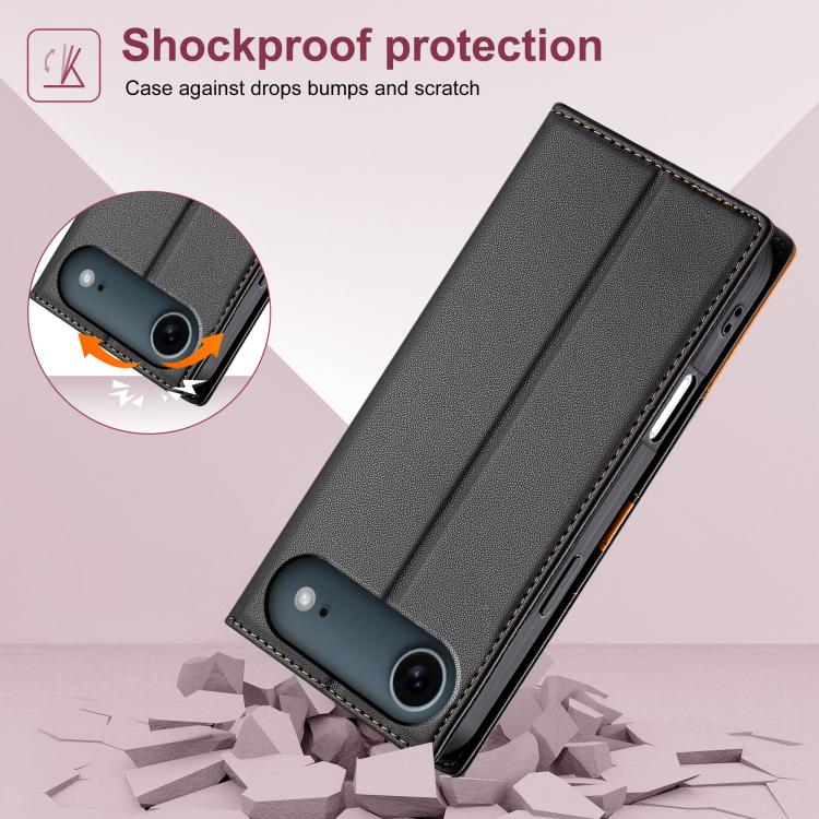 For iPhone Air N.BEKUS P3 RFID Stitching Magnetic Flip Leather Phone Case