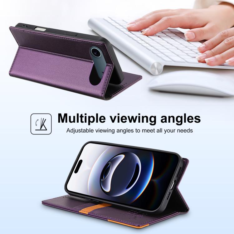 For iPhone Air N.BEKUS P3 RFID Stitching Magnetic Flip Leather Phone Case