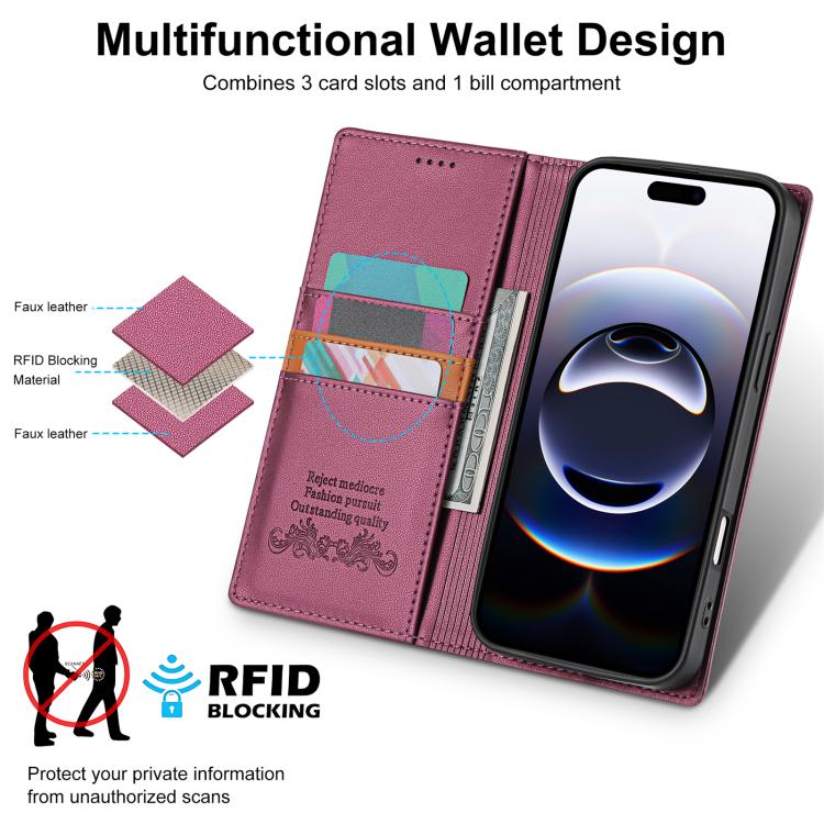 For iPhone Air N.BEKUS P3 RFID Stitching Magnetic Flip Leather Phone Case