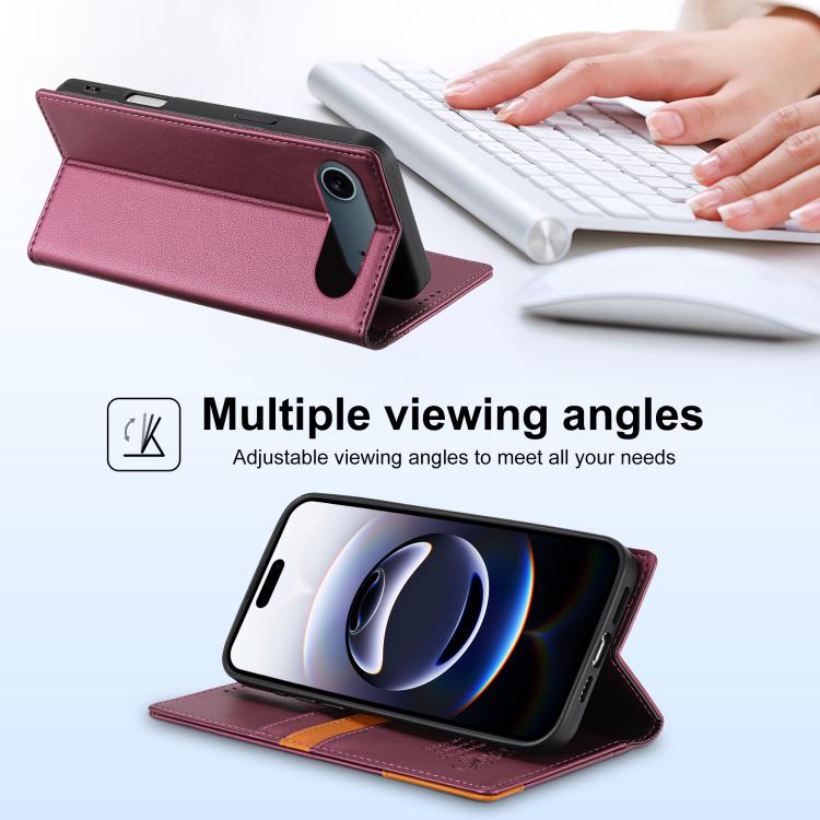 For iPhone Air N.BEKUS P3 RFID Stitching Magnetic Flip Leather Phone Case