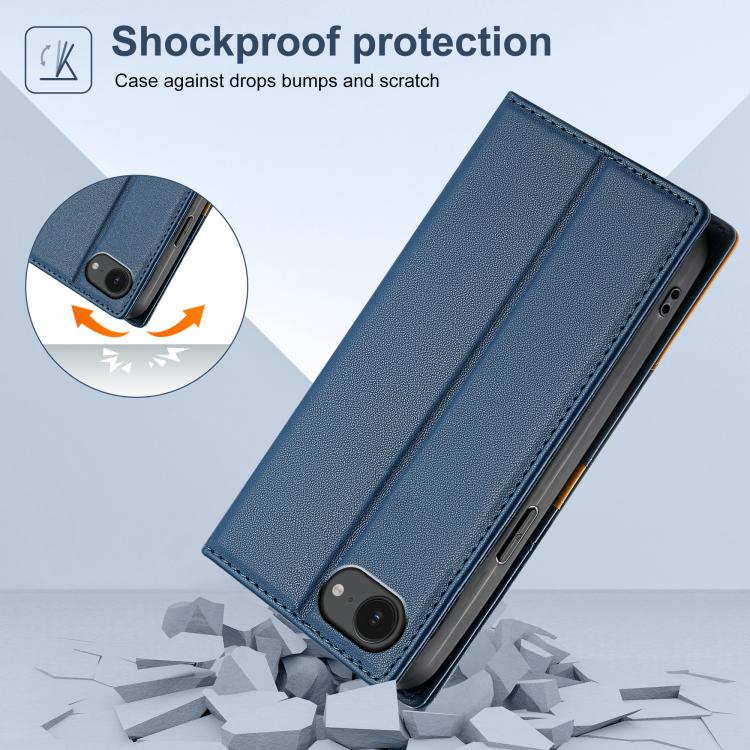 For iPhone 17e / 16e N.BEKUS P3 RFID Stitching Magnetic Flip Leather Phone Case