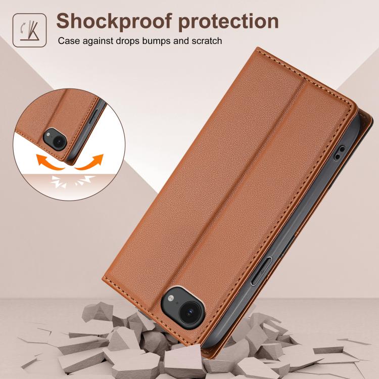 For iPhone 17e / 16e N.BEKUS P3 RFID Stitching Magnetic Flip Leather Phone Case