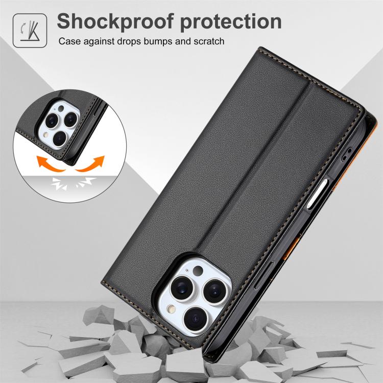 For iPhone 16 Pro Max N.BEKUS P3 RFID Stitching Magnetic Flip Leather Phone Case