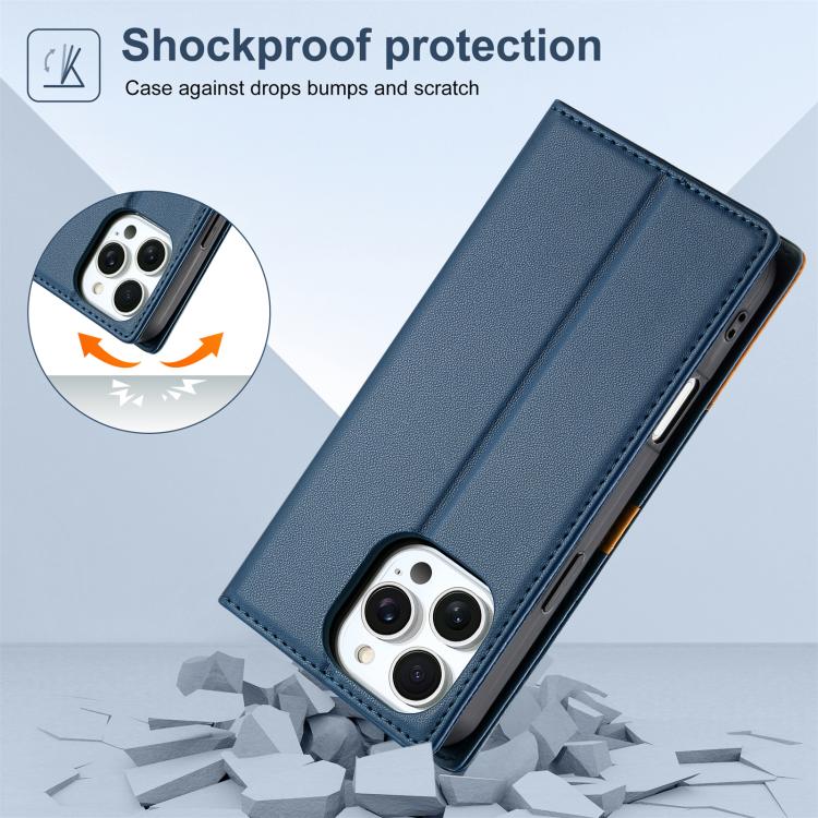 For iPhone 16 Pro N.BEKUS P3 RFID Stitching Magnetic Flip Leather Phone Case