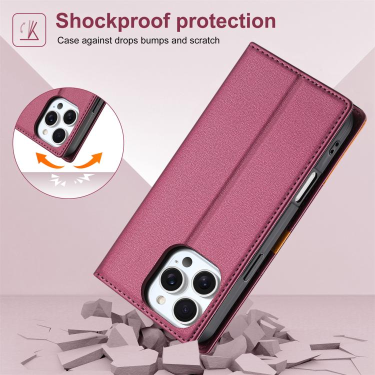 For iPhone 16 Pro N.BEKUS P3 RFID Stitching Magnetic Flip Leather Phone Case