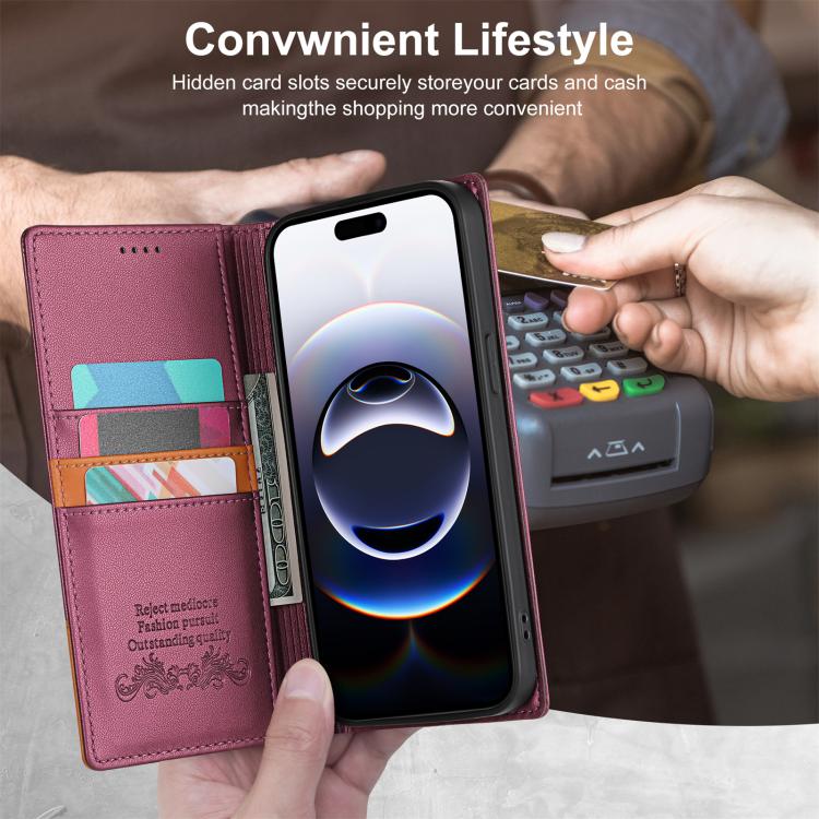 For iPhone 15 Pro Max N.BEKUS P3 RFID Stitching Magnetic Flip Leather Phone Case