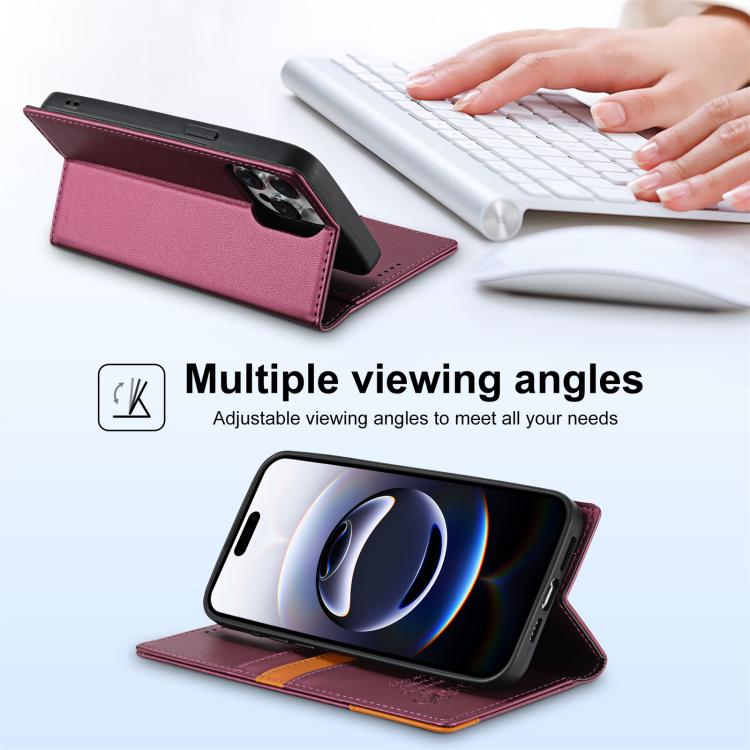 For iPhone 15 Pro Max N.BEKUS P3 RFID Stitching Magnetic Flip Leather Phone Case
