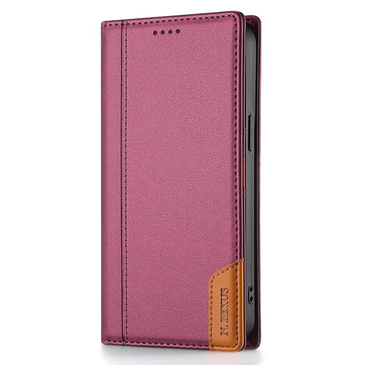 For iPhone 15 Pro N.BEKUS P3 RFID Stitching Magnetic Flip Leather Phone Case