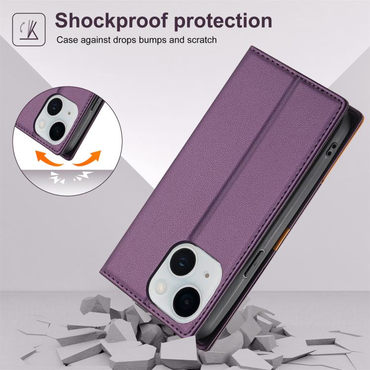For iPhone 15 Plus / 14 Plus N.BEKUS P3 RFID Stitching Magnetic Flip Leather Phone Case