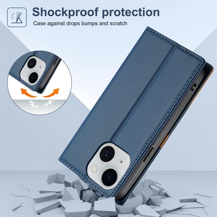 For iPhone 15 N.BEKUS P3 RFID Stitching Magnetic Flip Leather Phone Case