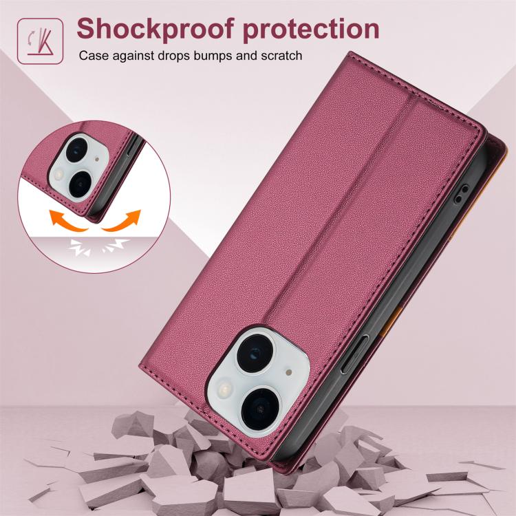 For iPhone 15 N.BEKUS P3 RFID Stitching Magnetic Flip Leather Phone Case