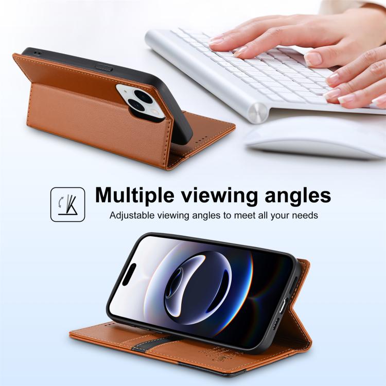 For iPhone 15 N.BEKUS P3 RFID Stitching Magnetic Flip Leather Phone Case