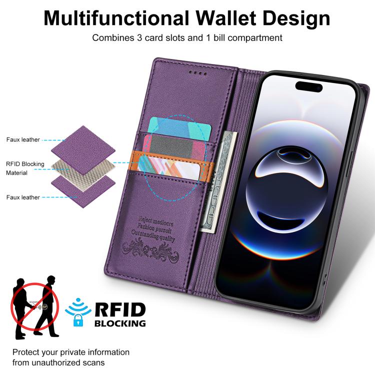 For iPhone 14 / 13 N.BEKUS P3 RFID Stitching Magnetic Flip Leather Phone Case