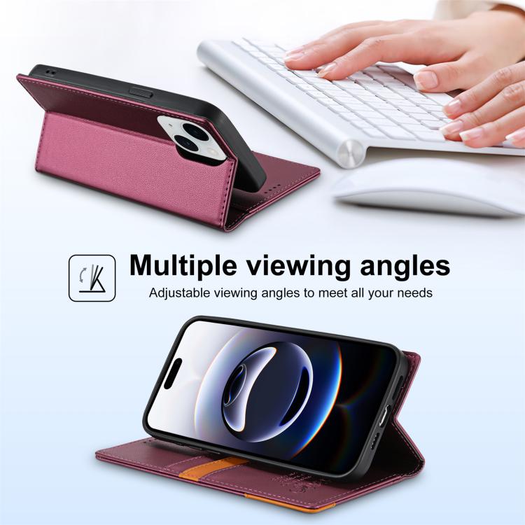 For iPhone 14 / 13 N.BEKUS P3 RFID Stitching Magnetic Flip Leather Phone Case