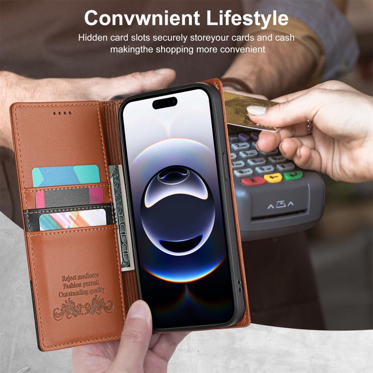 For iPhone 14 / 13 N.BEKUS P3 RFID Stitching Magnetic Flip Leather Phone Case