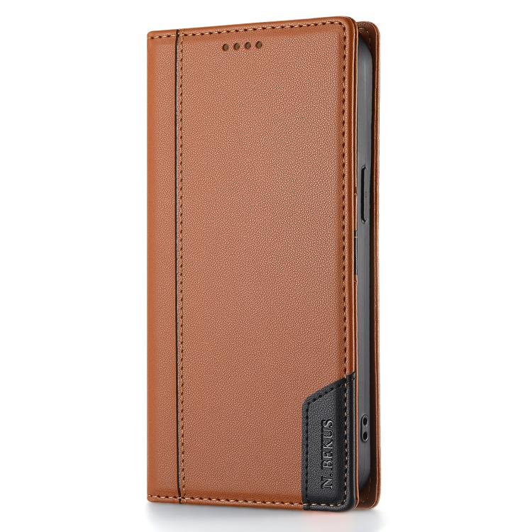 For iPhone 14 Pro N.BEKUS P3 RFID Stitching Magnetic Flip Leather Phone Case