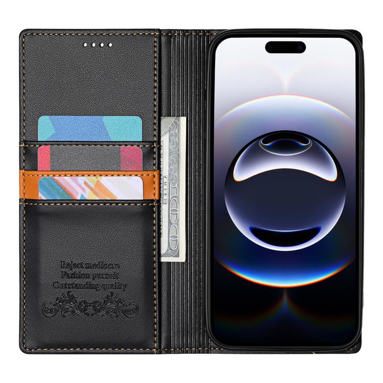For iPhone 12 / 12 Pro N.BEKUS P3 RFID Stitching Magnetic Flip Leather Phone Case