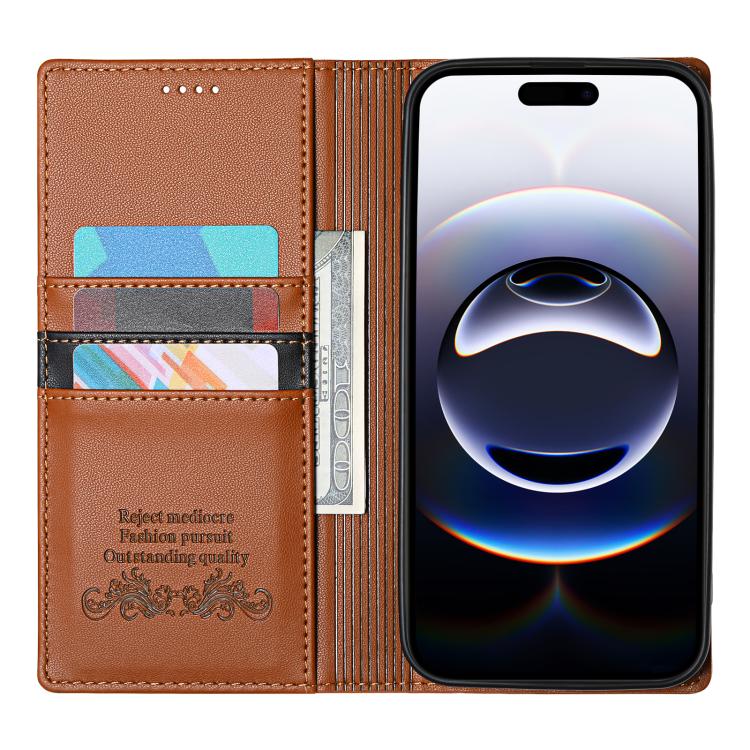 For iPhone 12 / 12 Pro N.BEKUS P3 RFID Stitching Magnetic Flip Leather Phone Case