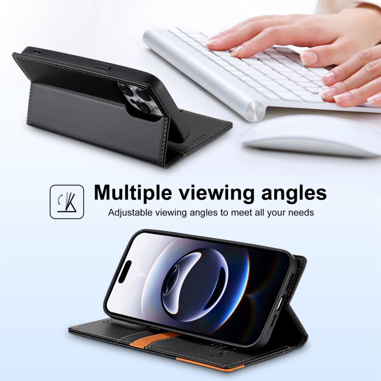 For iPhone 12 Pro Max N.BEKUS P3 RFID Stitching Magnetic Flip Leather Phone Case