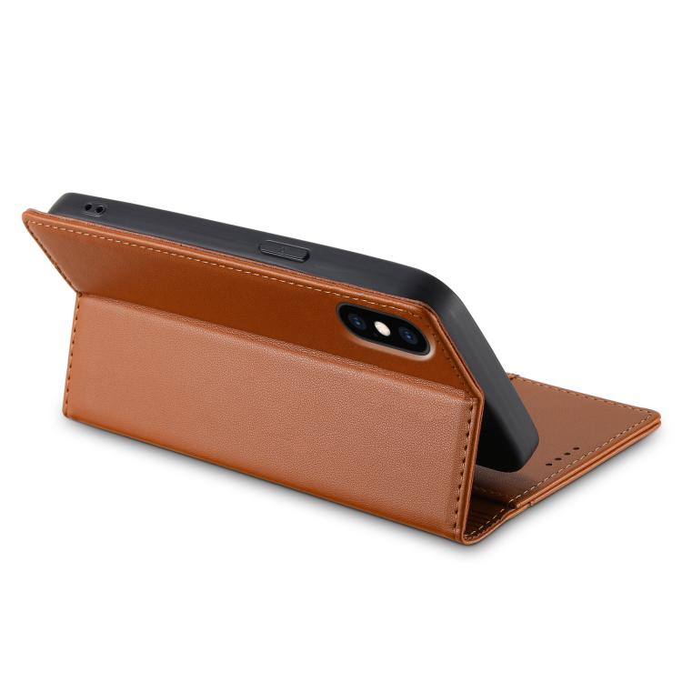 For iPhone XS Max N.BEKUS P3 RFID Stitching Magnetic Flip Leather Phone Case