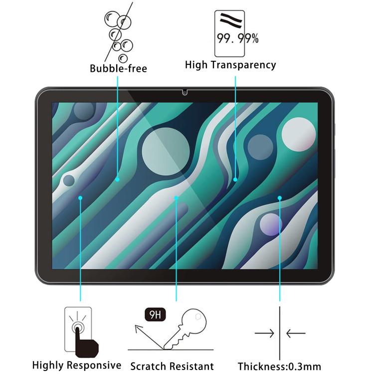 For SPC Gravity 4G 2nd Gen 10.1 inch 2pcs 9H 0.3mm Explosion-proof Tempered Glass Film