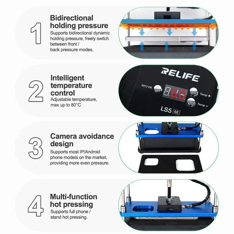 Relife LS5 SE Bidirectional Heating Holding Pressure Platform, Plug:EU Plug