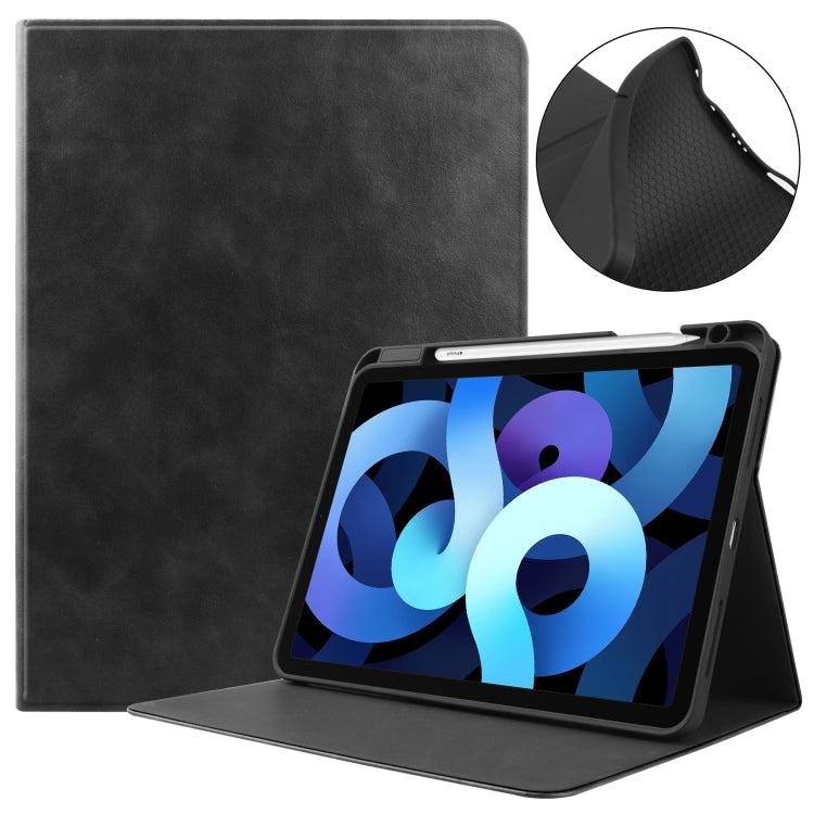 For iPad Air 4 10.9 (2020) Cowhide Texture TPU Tablet Horizontal Flip Leather Case with Holder & Sleep / Wake-Up Function & Pen Slot