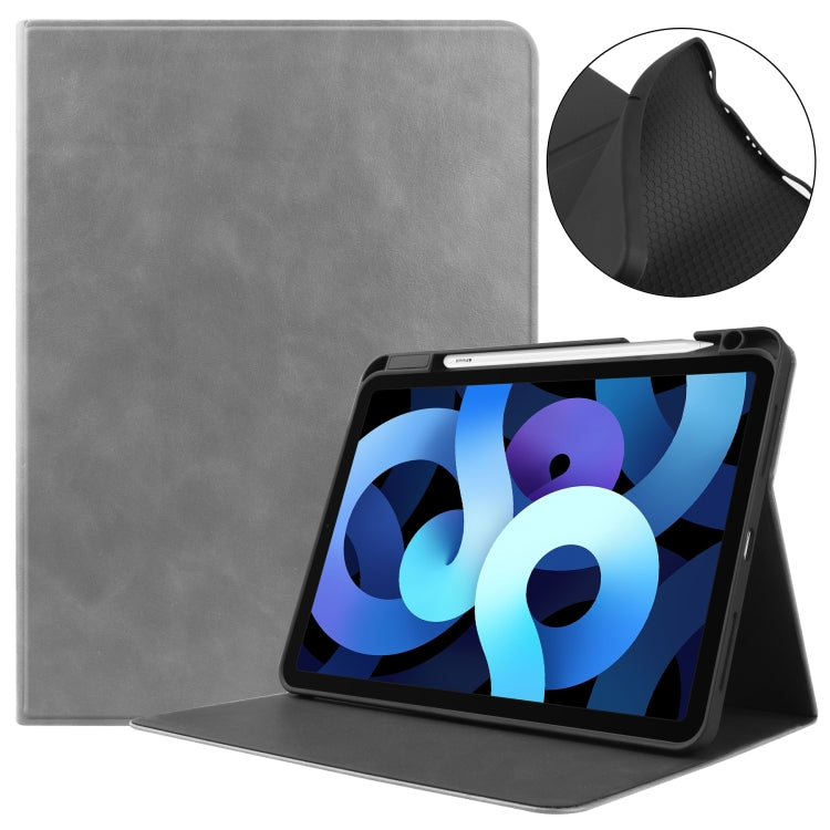 For iPad Air 4 10.9 (2020) Cowhide Texture TPU Tablet Horizontal Flip Leather Case with Holder & Sleep / Wake-Up Function & Pen Slot