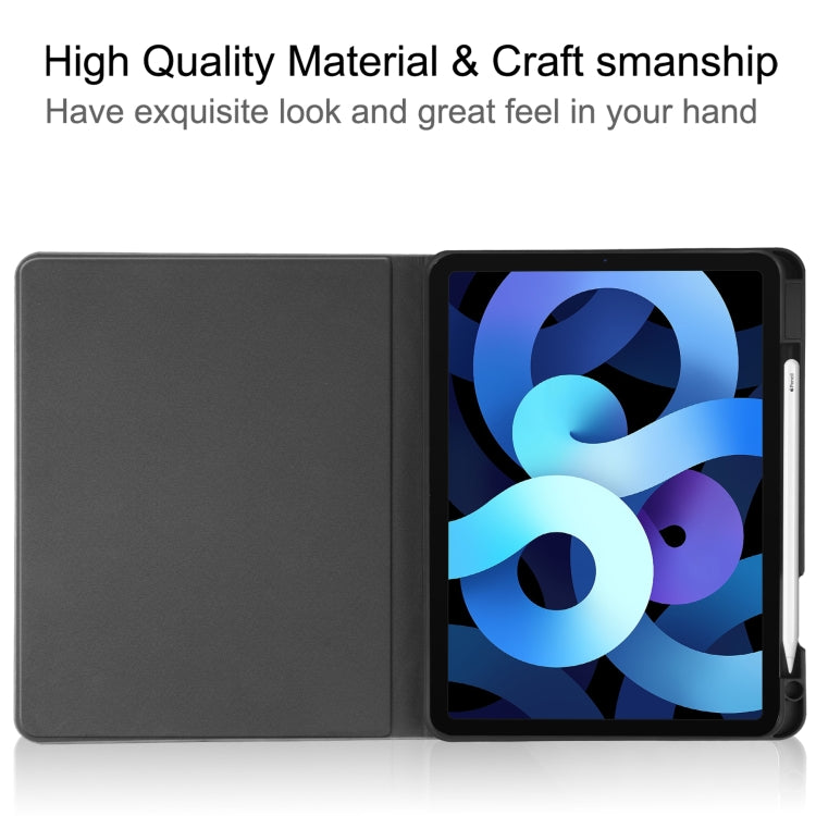 For iPad Air 4 10.9 (2020) Cowhide Texture TPU Tablet Horizontal Flip Leather Case with Holder & Sleep / Wake-Up Function & Pen Slot