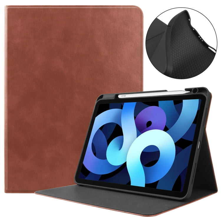 For iPad Air 4 10.9 (2020) Cowhide Texture TPU Tablet Horizontal Flip Leather Case with Holder & Sleep / Wake-Up Function & Pen Slot