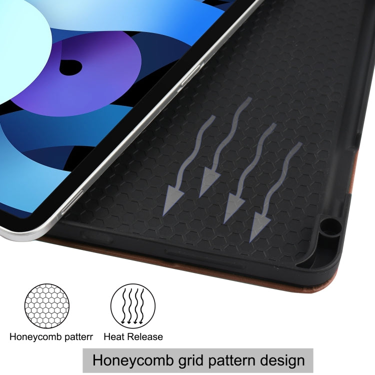 For iPad Air 4 10.9 (2020) Cowhide Texture TPU Tablet Horizontal Flip Leather Case with Holder & Sleep / Wake-Up Function & Pen Slot