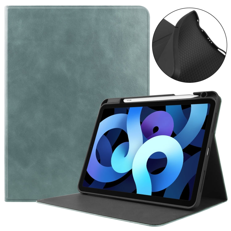 For iPad Air 4 10.9 (2020) Cowhide Texture TPU Tablet Horizontal Flip Leather Case with Holder & Sleep / Wake-Up Function & Pen Slot