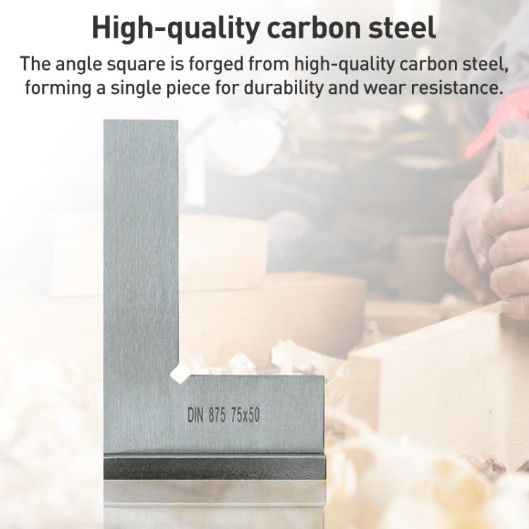90 Degree Flat Edge Woodworking Square L-shaped Carbon Steel Knife Edge Set Square, Size:100x70