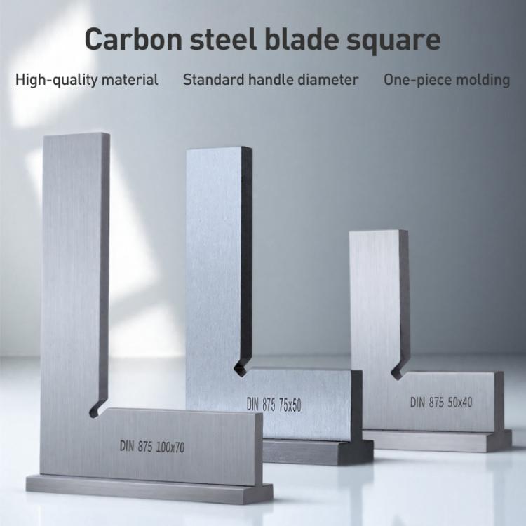 90 Degree Flat Edge Woodworking Square L-shaped Carbon Steel Knife Edge Set Square, Size:50x40