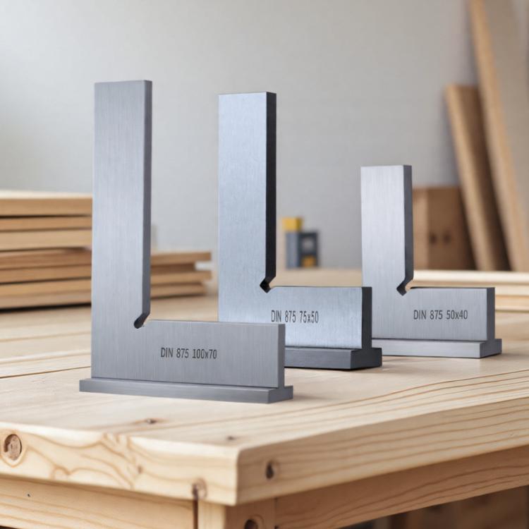 90 Degree Flat Edge Woodworking Square L-shaped Carbon Steel Knife Edge Set Square, Size:50x40