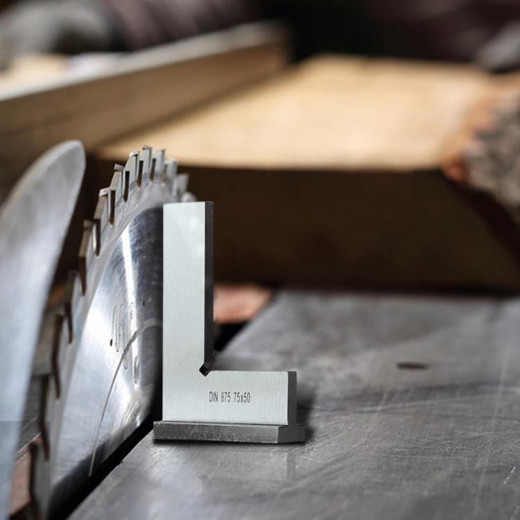 90 Degree Flat Edge Woodworking Square L-shaped Carbon Steel Knife Edge Set Square, Size:50x40