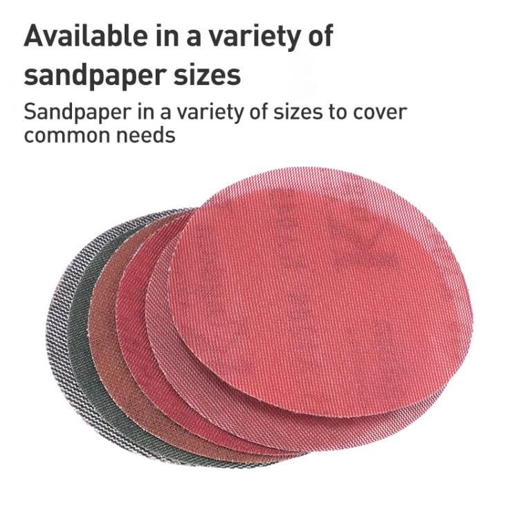 Manual Round Dust Extraction Polishing Hand Grinding Board with Sandpaper Set - Black Purple