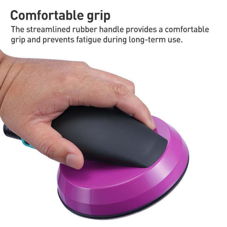 Manual Round Dust Extraction Polishing Hand Grinding Board with Sandpaper Set - Black Purple