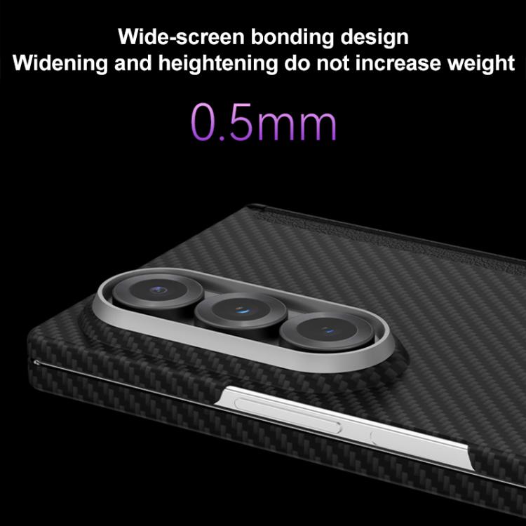For Samsung Galaxy Z Fold7 5G 600D Fine Grain Series Carbon Fiber MagSafe Phone Case - Black