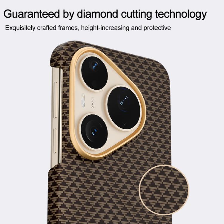 For Huawei Pura 90 Pro 5G Metal Frame Nanofiber MagSafe Magnetic Phone Case