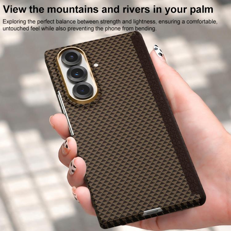 For Samsung Galaxy Z Fold7 5G Metal Frame Nanofiber MagSafe Magnetic Center Phone Case