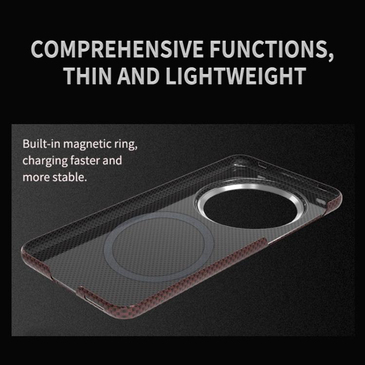 For Huawei Mate 60 Pro Metal Frame Nanofiber MagSafe Magnetic Phone Case